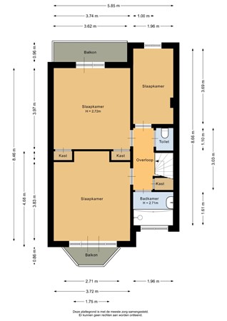 Floorplan - Secretaris Bosmanstraat 9A, 2041 KR Zandvoort
